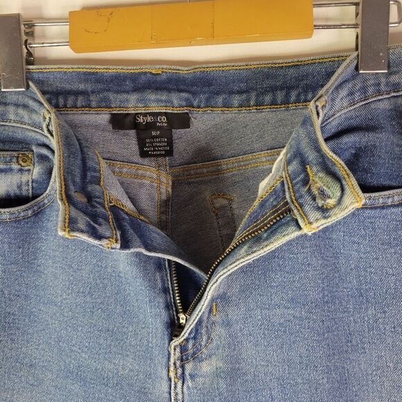 Style & Co Classic Cotton Blue Straight Leg Jeans - Picture 5 of 13